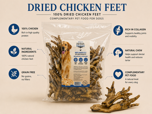 Dried Chicken Feet – 100% Natural Dog Chews 1kg